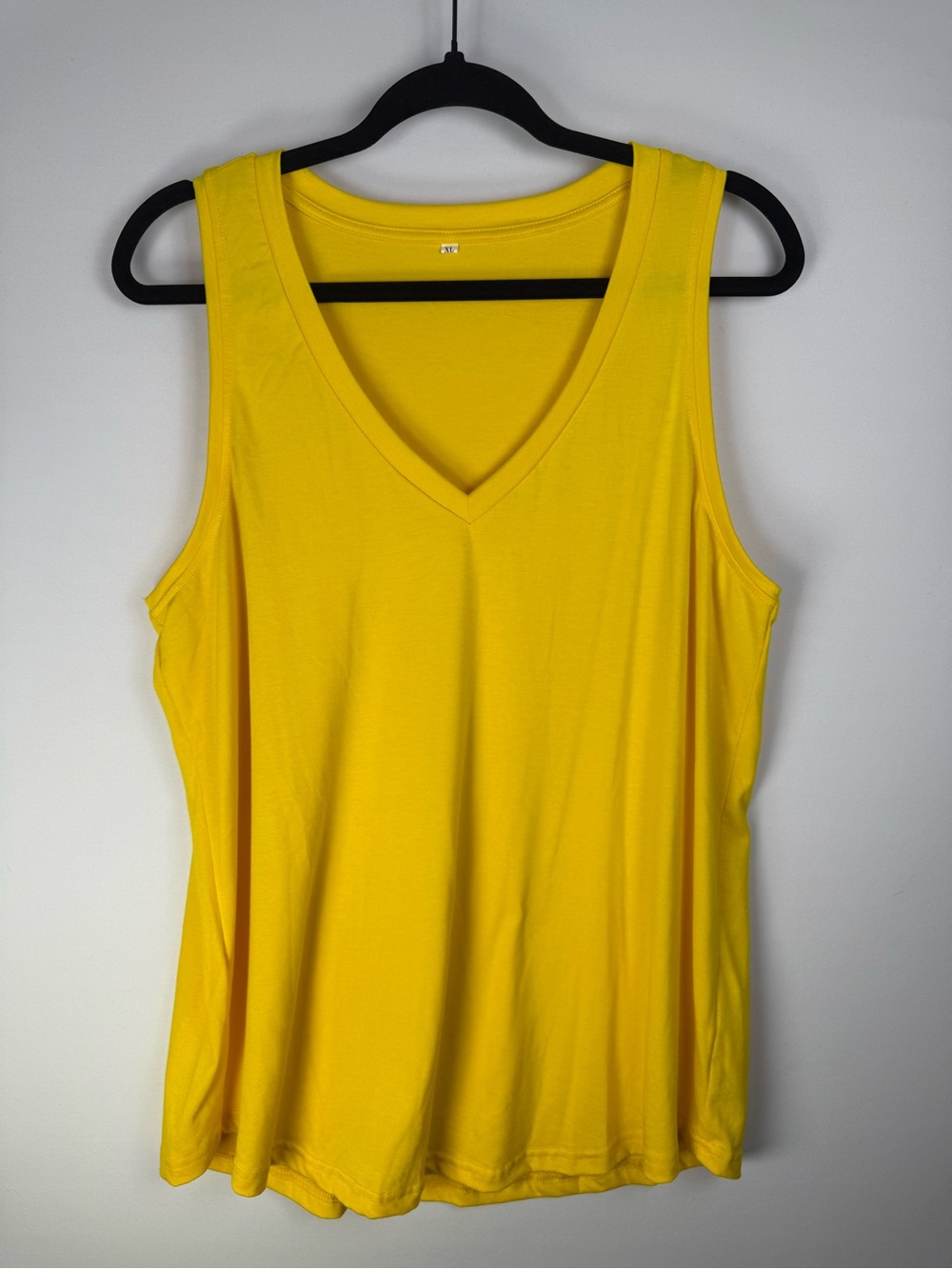 Women’s V-Neck Tank Top, Color: Yellow, Size: XL